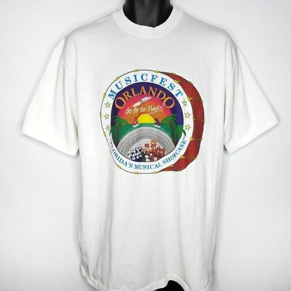 Orlando MusicFest T Shirt Vintage 80s 90s Space Shuttle Launch Florida Music